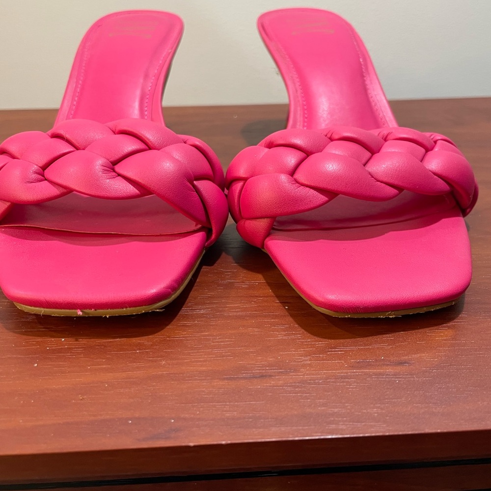 INC International Concepts Women's Pink Braided Heels - Picture 3 of 7